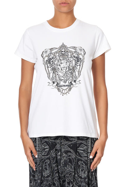 Slim Fit Round Neck Tee- Midnight Pearl