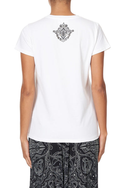 Slim Fit Round Neck Tee- Midnight Pearl