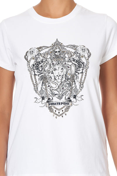 Slim Fit Round Neck Tee- Midnight Pearl