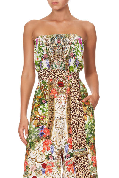 Tie Waist Strapless Jumpsuit- Fair Verona