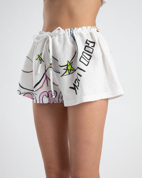 DRAWSTRING RELAXED SHORTS- COWBOI