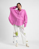 LS OVERSIZED SHIRT-FUCSHIA