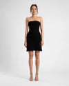 STRAPLESS MINI A LINE DRESS - BLACK