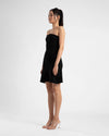 STRAPLESS MINI A LINE DRESS - BLACK