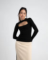 LS CUT OUT TOP - BLACK