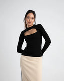 LS CUT OUT TOP - BLACK