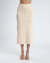 MIDI A LINE SKIRT - CREAM/BLACK STRIPE