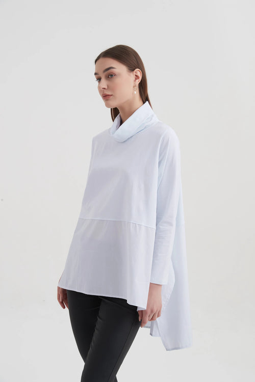 Cowl Neck Ava Top- White