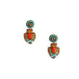 Edjo Earrings- Turquoise/Orange