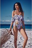 Off Shoulder Frill One Piece- Beach Shack