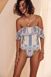 Off Shoulder Frill One Piece- Beach Shack