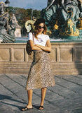 Valois Midi Skirt- Le Cinq Animal Print