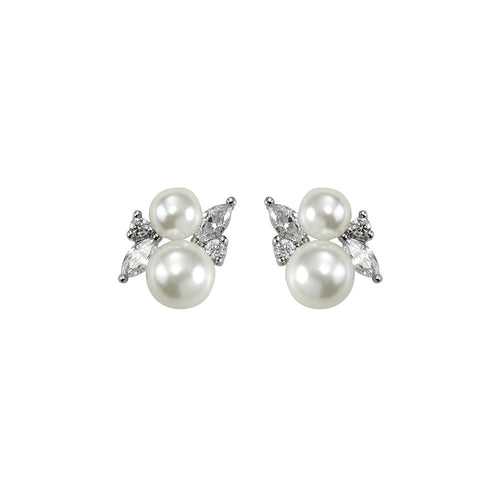 Orchids Silk Pearl Stud Earrings