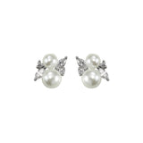 Orchids Silk Pearl Stud Earrings