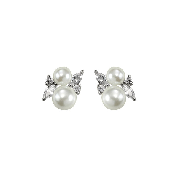 Orchids Silk Pearl Stud Earrings