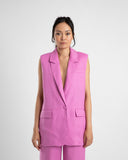 SLEEVELESS BLAZER- FUCHSIA