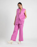 SLEEVELESS BLAZER- FUCHSIA