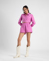 LINEN SHORT- FUCHSIA