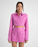 LINEN SHORT- FUCHSIA