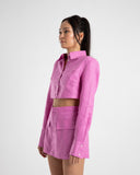 LINEN SHORT- FUCHSIA