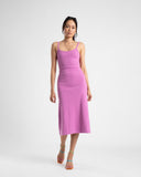 MIDI A LINE DRESS- FUCHSIA