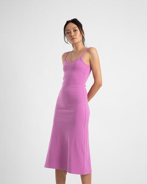 MIDI A LINE DRESS- FUCHSIA