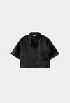 HEAVY CROPPED CAMP SHIRT BLACK