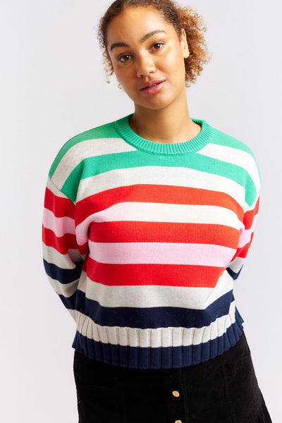 STRIPE TOOTSIE SWEATER- EMERALD