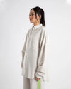 LS OVERSIZED SHIRT- SILVER