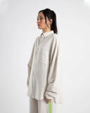 LS OVERSIZED SHIRT- SILVER