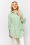 Overshirt in green stripe voile