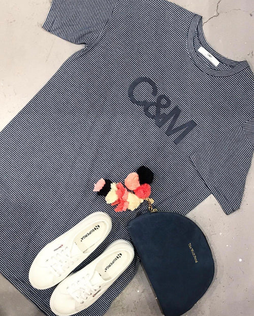 Lush Logo Mini Dress- Navy