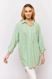Overshirt in green stripe voile