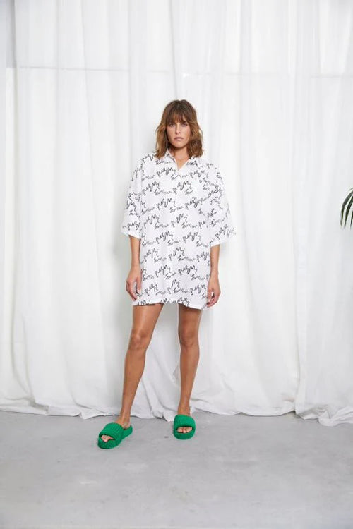 Linen Oversized Shirt Dress