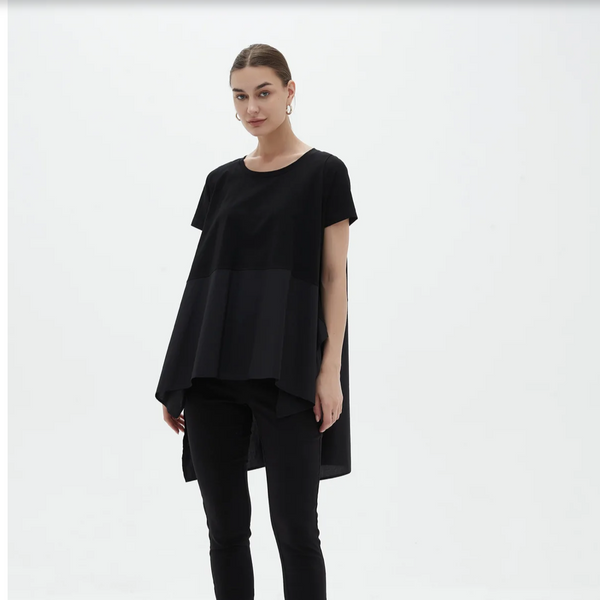 Ava Short Sleeve Top- Black