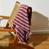 Bath Towel in Red Ochre/Lilac Stripe