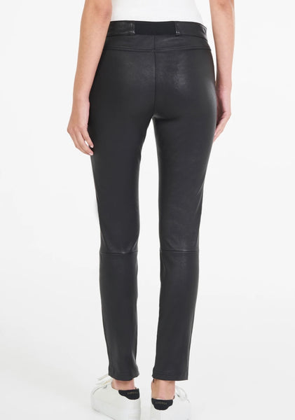 Pure Iconic Stretch Leather Skinny Pant - black