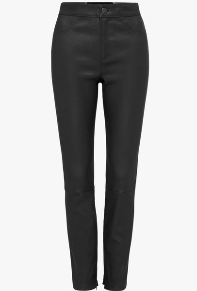 Pure Iconic Stretch Leather Skinny Pant - black