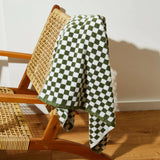 Bath Towel in Olive Green Check