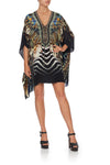 Short Lace Up Kaftan- Lost Paradise