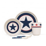 Bamboo Meal Set W/ Cutlery- Navy Star