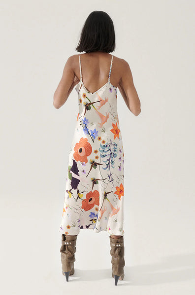 90S Slip Dress Hazelnut Lost Flowers