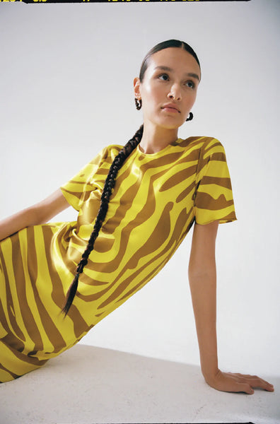 Short Sleeve Bias Dress Tiger Matisse
