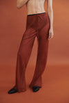 CHIFFON BIAS CUT PANTS UMBER