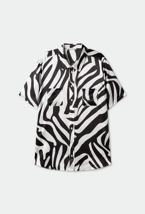 Short Sleeve Boyfriend Shirt- Lemur Matisse