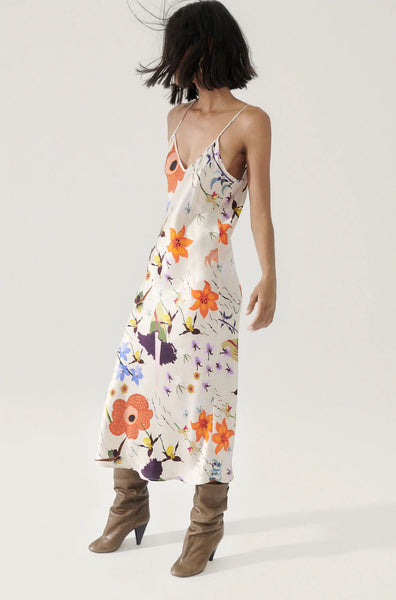 90S Slip Dress Hazelnut Lost Flowers