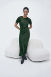 Short Sleeve Bias Dress Cedar