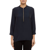 Swing Back Zip Shirt- Twig