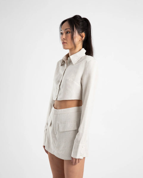 CROPPED STRUCTURED SHIRT