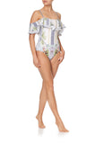 Off Shoulder Frill One Piece- Beach Shack